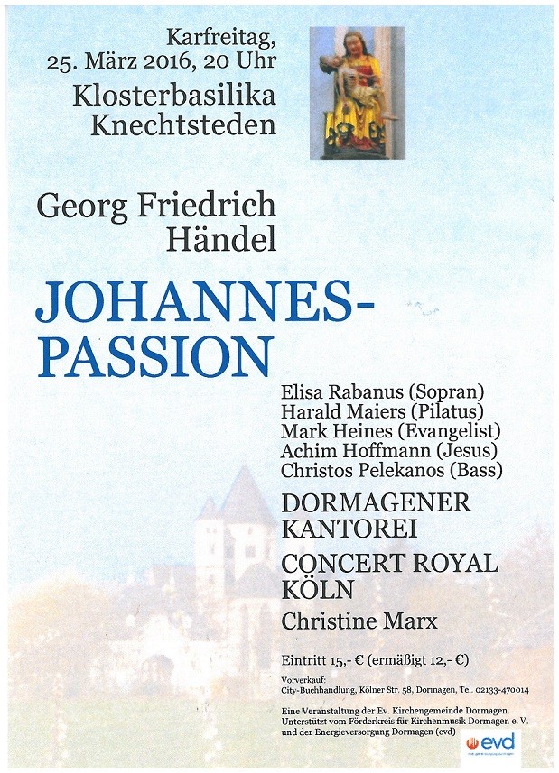 2016-03-25: G.F. Händel: Johannes-Passion
